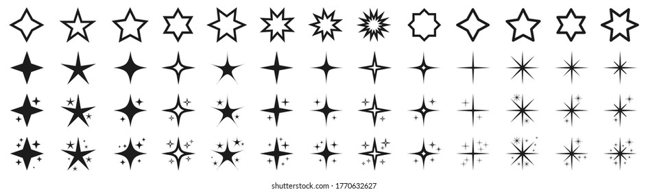 Stars set icons. Rating star signs collection – for stock