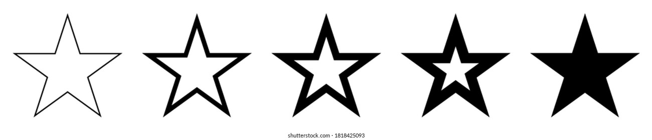Stars set icons. Rating star signs collection symbols isolated – stock vector