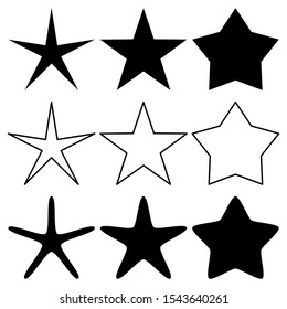 stars set isolated on white background. vector illustration 