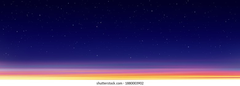 Stars in the setting sky. Vector illustration.