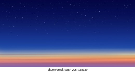 Stars in the setting sky. Vector illustration.