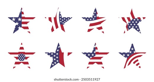 stars shape base america flag vector design