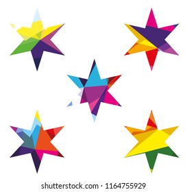 Stars shape design set vector