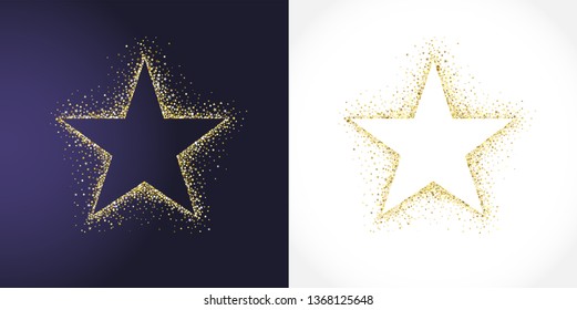 Stars shape logotype set. Isolated business abstract emblem 1 2 3 place symbols. Banner decoration, dust graphic template. Celebrating decorative congratulating shiny sign, metallic tag label design.
