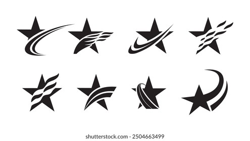 stars shape wave effect black icon logo concept vector graphic design 