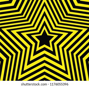Stars shape yellow and black vector pattern