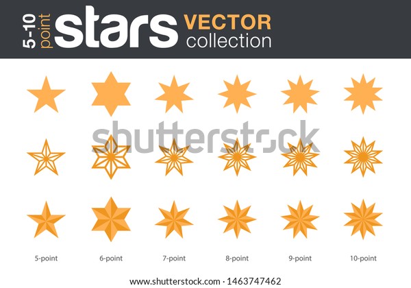 Stars Shapes Silhouettes Vector Collection 5 Stock Vector Royalty Free 1463747462