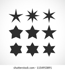 Stars shapes vector collection isolated on white background