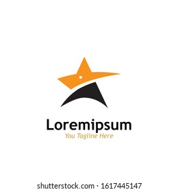 Stars and shark Logo design template