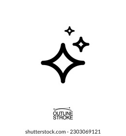 stars shine icon outline editable stroke vector illustration eps