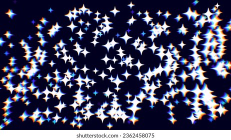 Las estrellas brillan con luz especial. El vector parpadea fondo. Efecto de luz navideña. Estrellas mágicas esparcen partículas de polvo. Ilustración vectorial.
