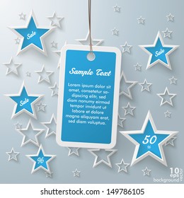 Stars with shopping mark on the grey background. Eps 10 vector file.