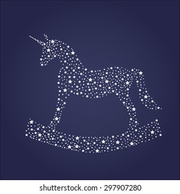 Stars silhouette of unicorn 