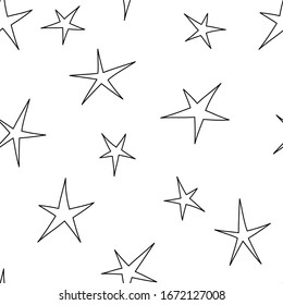 Estrellas: fondo simple de dibujo, patrón transparente. Gráficos vectoriales.