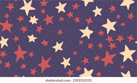 Las estrellas son un patrón simple y sin fisuras. Añadir color a tu proyecto digital con nuestro patrón!. Patrón estelar. Papel tapiz de las estrellas festivas. Fondo repetitivo vectorial sin inconvenientes con estrellas. Patrón de estrellas.