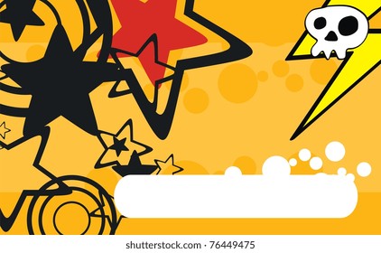 stars skull cartoon background in vector format