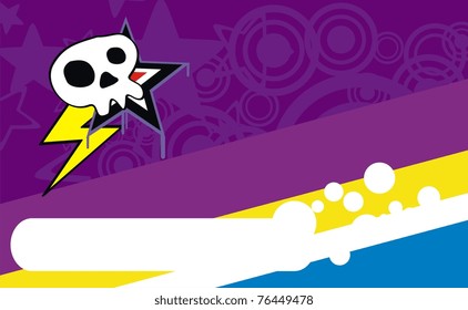 stars skull cartoon background in vector format