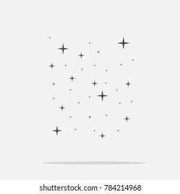 stars in the sky vector icon with flat shadow