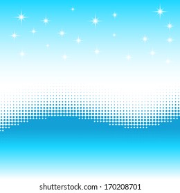 Stars and sky. Wave background. Vector eps10 illustration. 