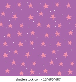 Stars and snowflake seamless pattern on colorful background. Abstract wallpaper, wrapping decoration. Christmas pixel pattern. Merry Christmas holiday, Happy New Year celebration Vector illustration