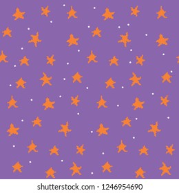 Stars and snowflake seamless pattern on colorful background. Abstract wallpaper, wrapping decoration. Christmas pixel pattern. Merry Christmas holiday, Happy New Year celebration Vector illustration