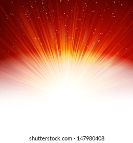 Stars and snowflakes on red golden background. EPS 10 vector file included