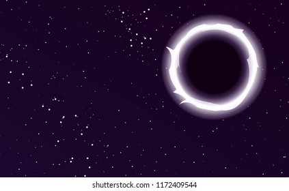 Stars in space. Starry sky background. Vector illustration of black hole.