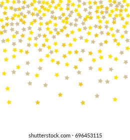 Stars sparkle against a white background. Gold shine background. Luxurious star design. Well suited for posters, banners, advertisements, cards, web pages, parties or discographies