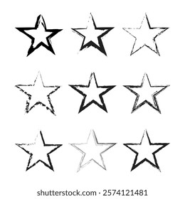 Stars sparkle with hues of , gold, and even hints. Shining twinkle sunburst stars sparkle shape. Stars icon Collection. Glowing light effect, y2k style basic shapes geometric graphic vector.