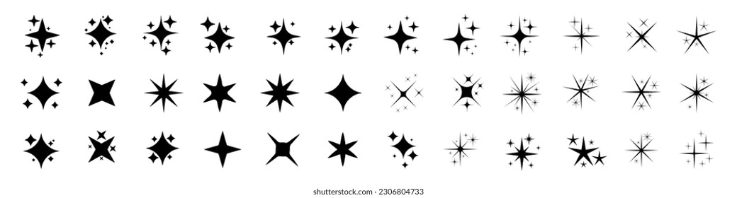 Stars sparkle icon. Bright firework, decoration twinkle