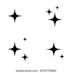 Stars sparkle icons collection. Set of star shapes.