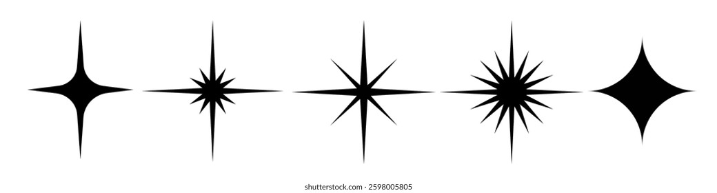 Stars sparkle symbol vector collection 