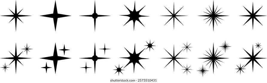 Stars sparkle symbols vector fireworks icon,  Shine icon, Stars sparkle, icon, shine, vector, magic, pattern, doodle, twinkle, light, silhouette