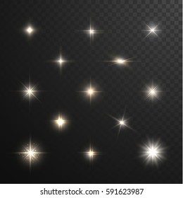 Stars and sparkles - collection of design elements on half-transparent background - eps10 vector