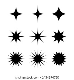 Stars sparkles vector collection. Glowing light effect 