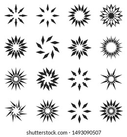 Stars and sparks icons. Decorative elements.