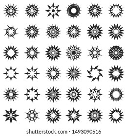 Stars and sparks icons. Decorative elements.