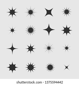 Stars and sparks. Magic star and sparks icon set, Vector illustration
