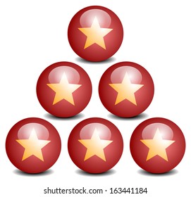 Stars in spheres in triangle form