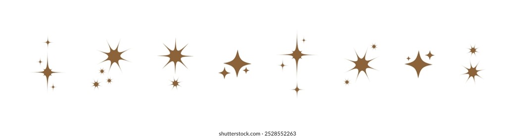 Stars. Star shapes. Sparkle vector icons. Shine symbol