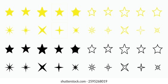 Stars. Star vector icons. Stars collection. Star icon. Stars in modern simple flat style.	