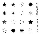 stars and starlight icon set. simple stars solid icon sign concept. vector illustration. 