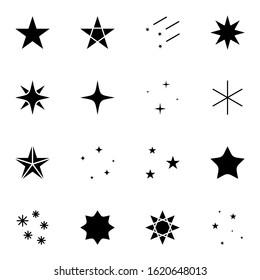 stars and starlight icon set. simple stars solid icon sign concept. vector illustration. 