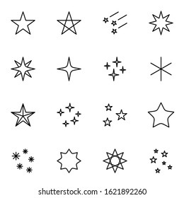 stars and starlight icon set. simple stars outline icon sign concept. vector illustration. 