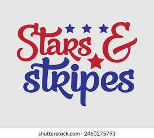 Stars and Stripes, The 4th of July National Holiday, Vector Illustration