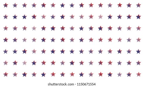 Stars Stripes Abstract Seamless Pattern as USA Flag. American President Day border, United States patriotic background for Celebration American Holiday 4 of July, Vector Illustration
