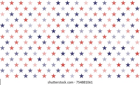 Stars and Stripes Abstract Seamless Pattern as USA Flag. American President Day border, United States patriotic background for Celebration American Holiday 4 of July, Vector Illustration