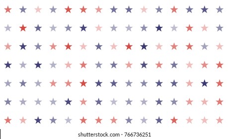 Stars and Stripes Abstract Seamless Pattern as USA Flag. American President Day border, United States patriotic background for Celebration American Holiday 4 of July, Vector Illustration