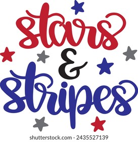 Stars and stripes, america patriotic, happy 4th of july, american flag vector illustration files
