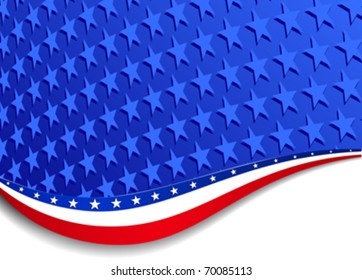 Stars and Stripes Background Landscape. More stars outside the mask, for you to mask as you like. All elements are grouped on individual layers in the vector file for easy use.